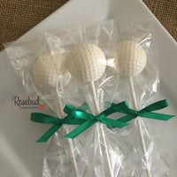 12 GOLF BALL Chocolate Lollipop Candy Sports Party Favors