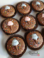 12 ICE CREAM CONE Chocolate Covered Oreo Cookie Birthday Party Candy Favors