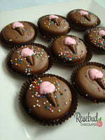 12 ICE CREAM CONE Chocolate Covered Oreo Cookie Birthday Party Candy Favors