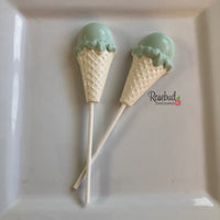 12 ICE CREAM CONE Chocolate Lollipops Candy Birthday Party Favors