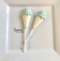 12 ICE CREAM CONE Chocolate Lollipops Candy Birthday Party Favors