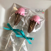 12 ICE CREAM CONE Chocolate Lollipops Candy Birthday Party Favors