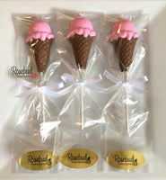 12 ICE CREAM CONE Chocolate Lollipops Candy Birthday Party Favors