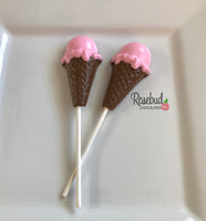 12 ICE CREAM CONE Chocolate Lollipops Candy Birthday Party Favors
