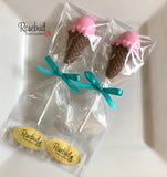 12 ICE CREAM CONE Chocolate Lollipops Candy Birthday Party Favors