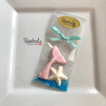 12 MERMAID TAIL & STARFISH or SAND DOLLAR Chocolate Party Favors Nautical Beach Theme