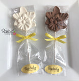 12 ORCHID Chocolate Lollipops Candy Flowers Party Favors
