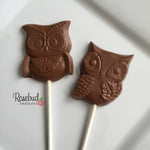 12 OWL Chocolate Lollipops Candy Party Favors
