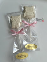 12 OWL Chocolate Lollipops Candy Party Favors