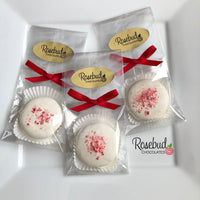 12 CANDY CANE White Chocolate Covered Oreo Cookie Christmas Holiday Party Favors