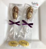 12 PHARAOH Chocolate Gold Dusted Lollipop Candy Party Favors Egyptian Theme Birthday