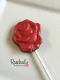 12 ROSE Bloom Chocolate Lollipop Flowers Wedding Birthday Party Favors