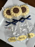 12 SUNFLOWERS Chocolate Lollipop Candy Party Favors Flowers
