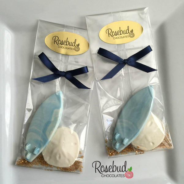 12 SURFBOARD & SAND DOLLAR Chocolate Candy Party Favors