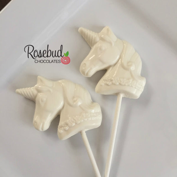 12 UNICORN Chocolate Lollipops Candy Birthday Party Favors
